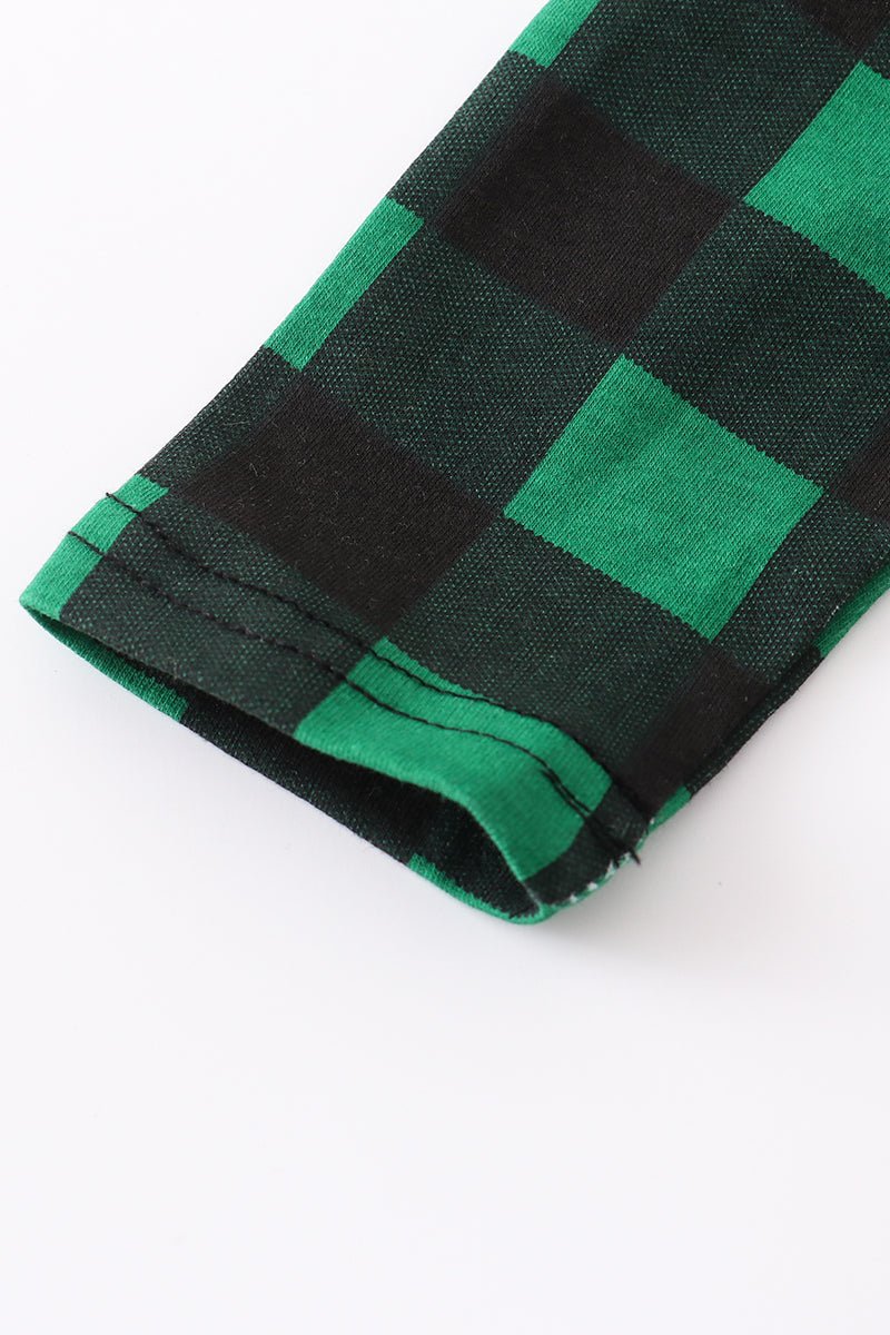 Green Plaid Ruffle Baby Romper - Gibs+Grady