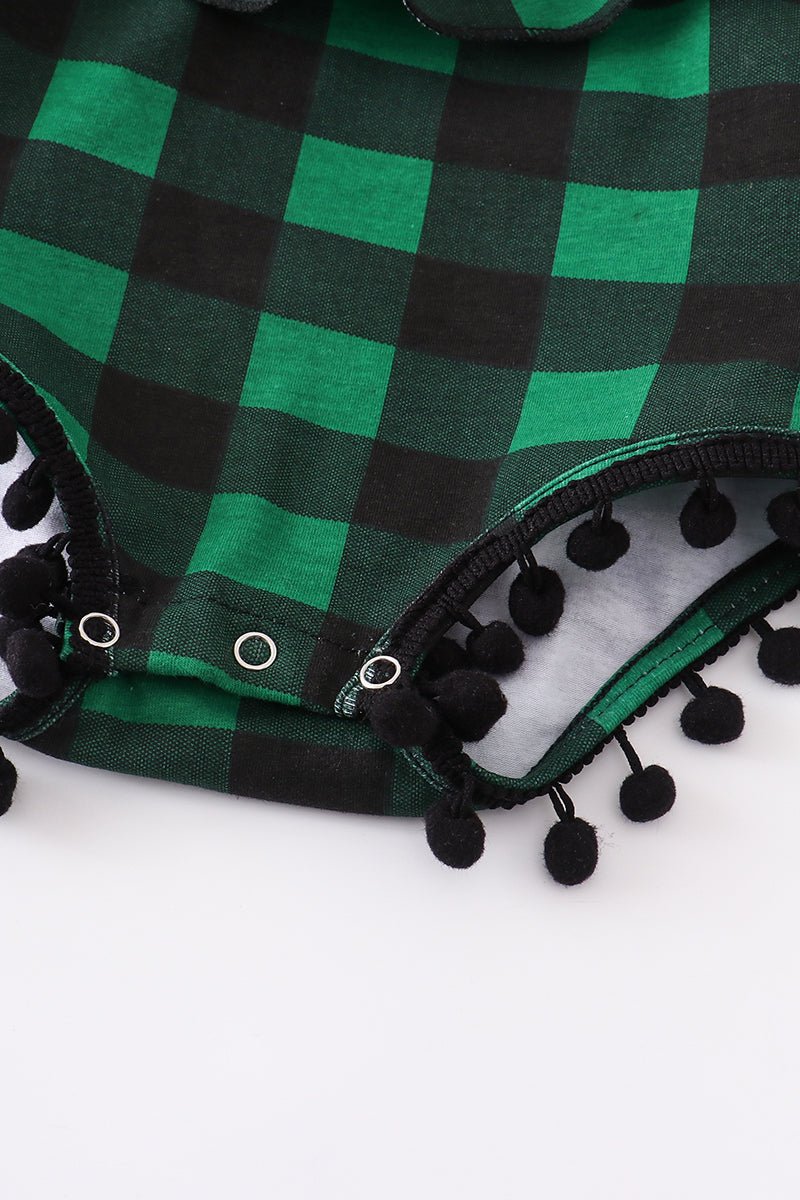 Green Plaid Ruffle Baby Romper - Gibs+Grady