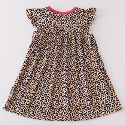 I Love Mom Embroidered Leopard Print Dress - Gibs+Grady