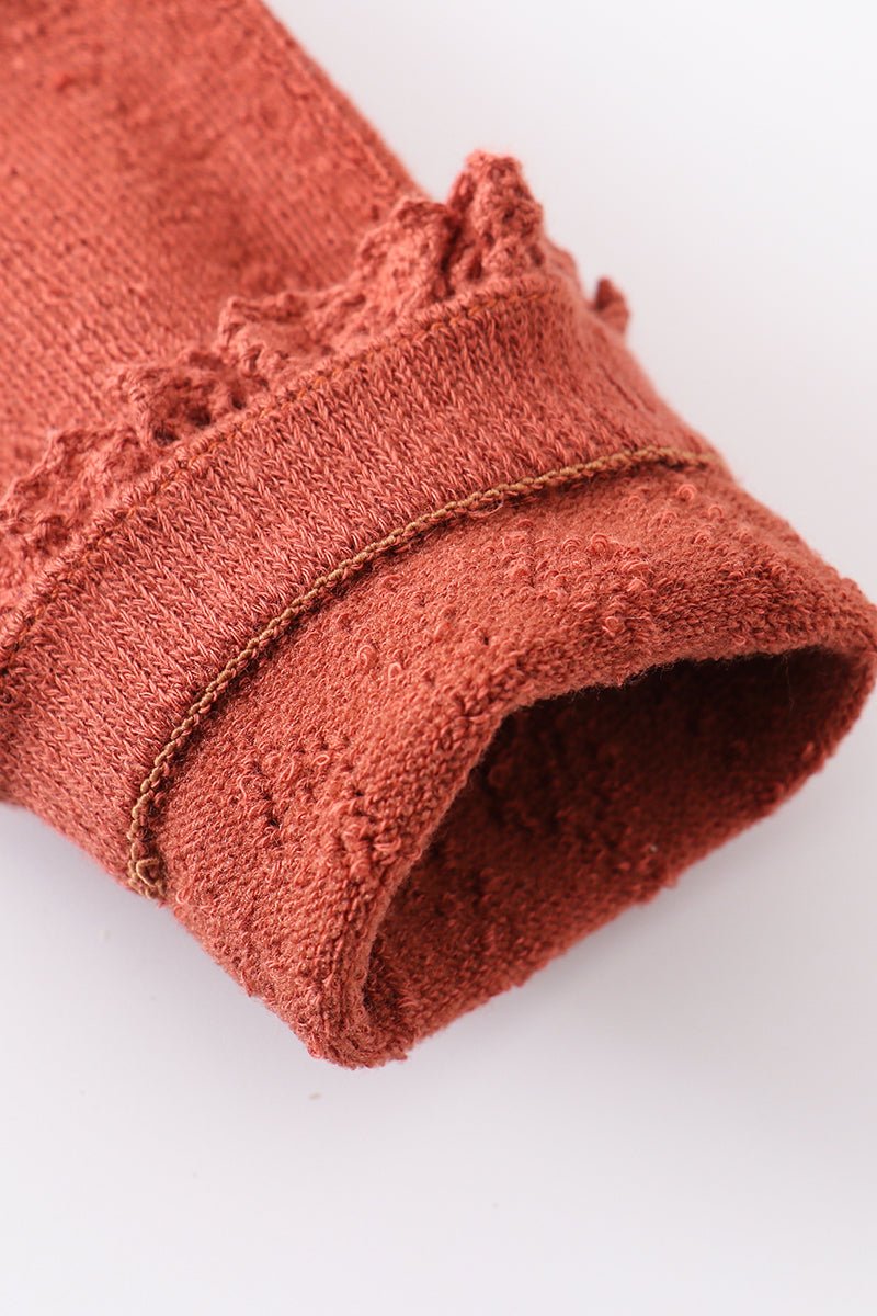 Knit Lace Knee High Socks - Caramel - Gibs+Grady