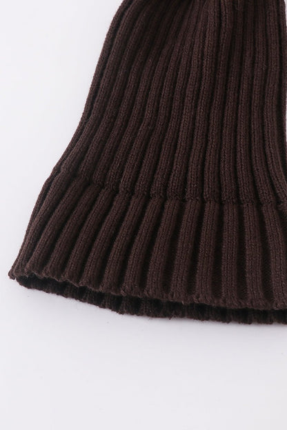 Knit Pom Pom Beanie - Brown - Gibs+Grady