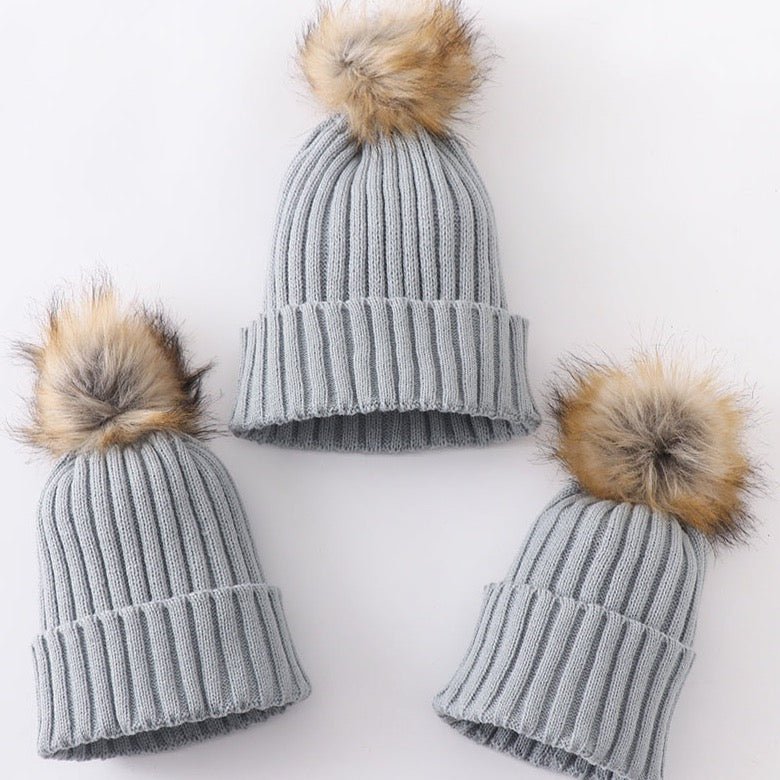 Knit Pom Pom Beanie - Sage - Gibs+Grady