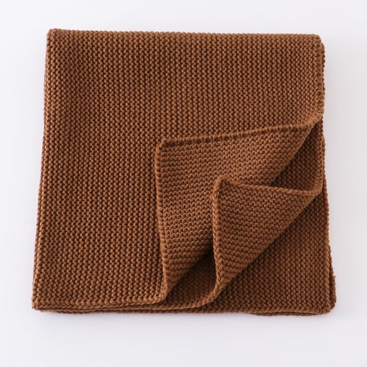 Knitted Soft Baby Blanket - Brown - Gibs+Grady