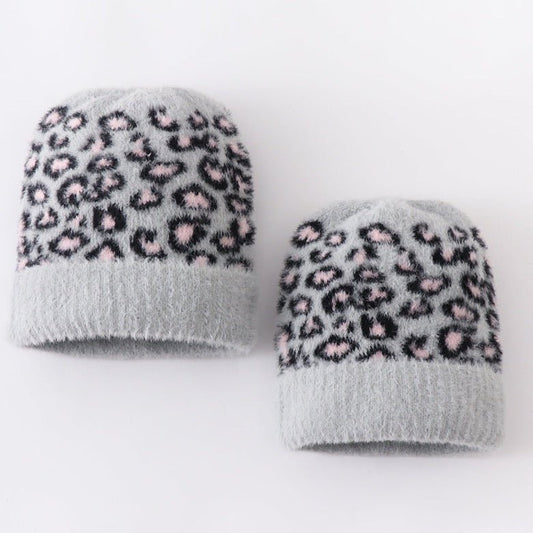 Leopard Beanie - Grey - Gibs+Grady