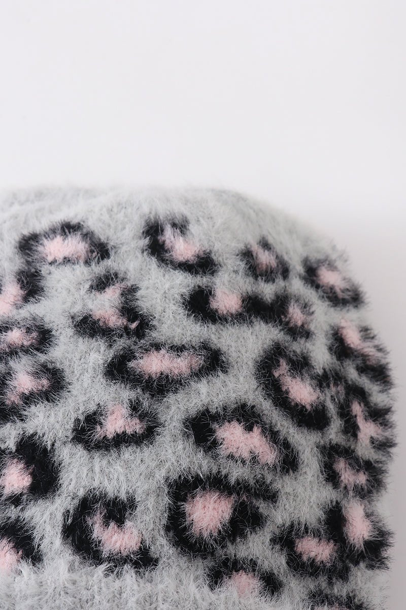 Leopard Beanie - Grey - Gibs+Grady