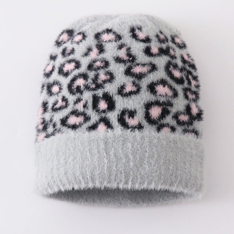 Leopard Beanie - Grey - Gibs+Grady