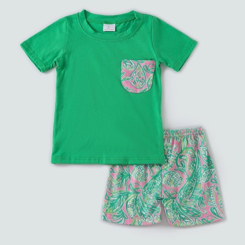 Lily Green Marine Print Boy Set - Gibs+Grady