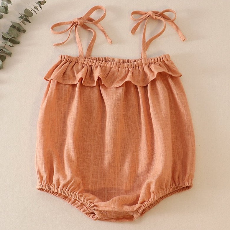 Linen Blush Ruffle Strap Bubble - Gibs+Grady