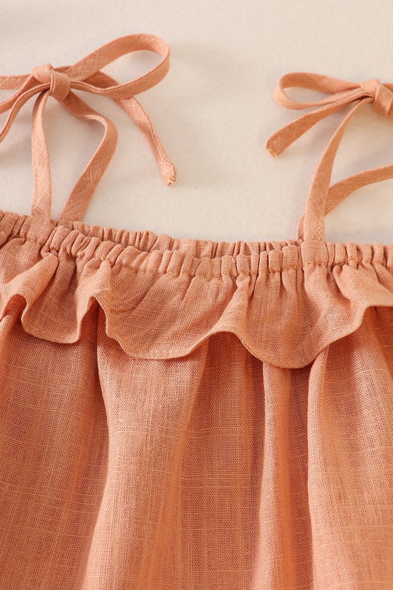 Linen Blush Ruffle Strap Bubble - Gibs+Grady