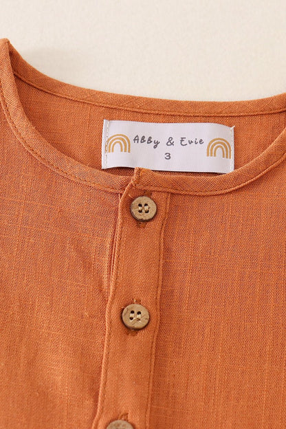 Linen Brown Button Top - Gibs+Grady