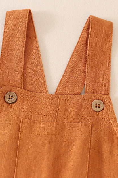 Linen Brown Overalls Baby Jon Jon - Gibs+Grady