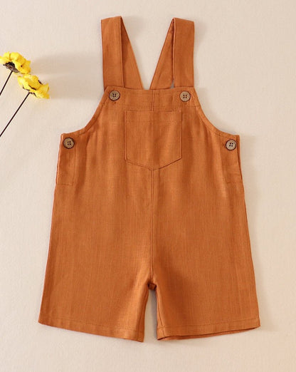 Linen Brown Overalls Baby Jon Jon - Gibs+Grady