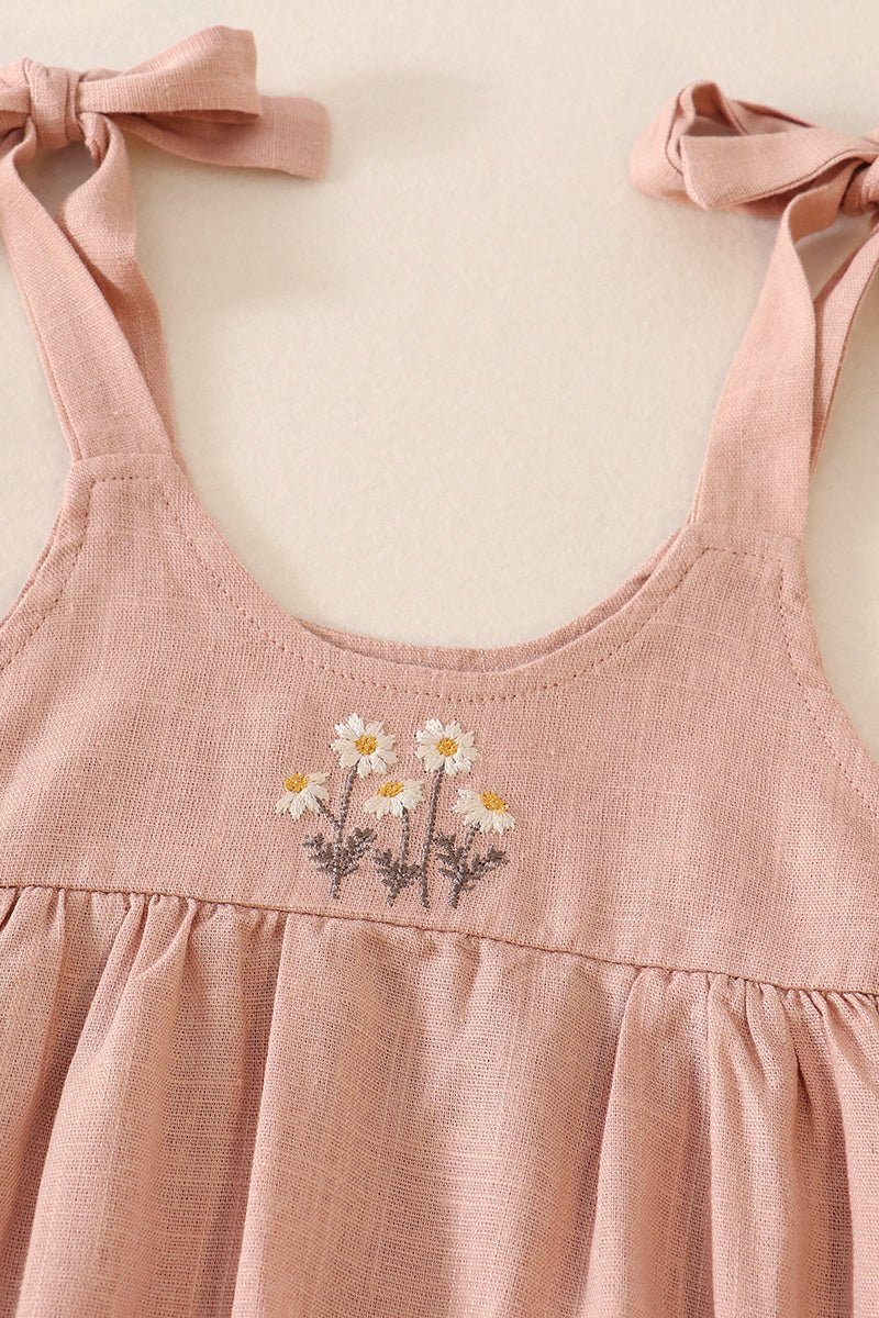 Linen Floral Embroidered Blush Bubble - Gibs+Grady