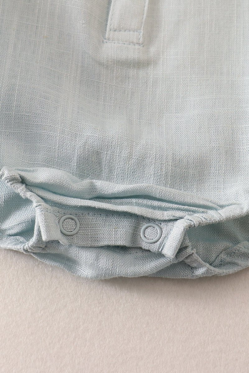 Linen Mint Button Down Baby Bubble - Gibs+Grady