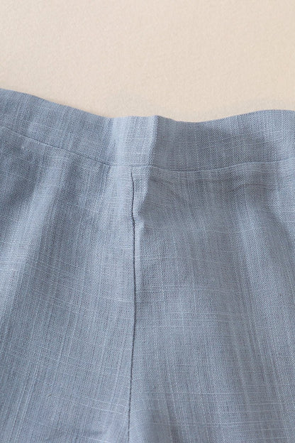 Linen Ruffle Shorts - Blue - Gibs+Grady