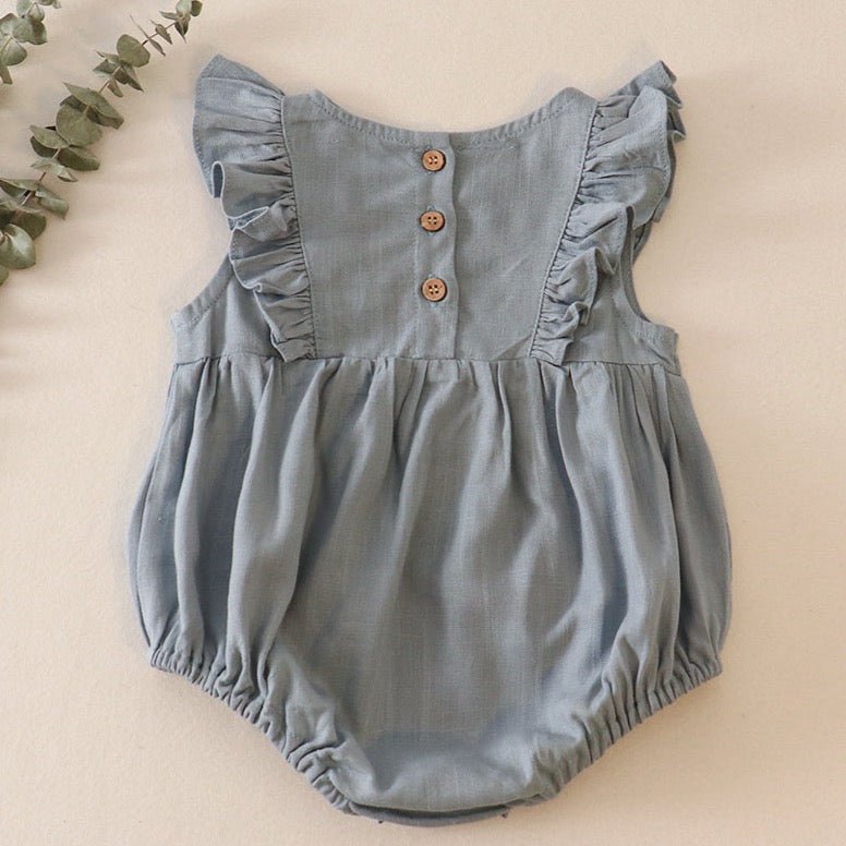 Linen Teal Ruffle Bubble - Gibs+Grady