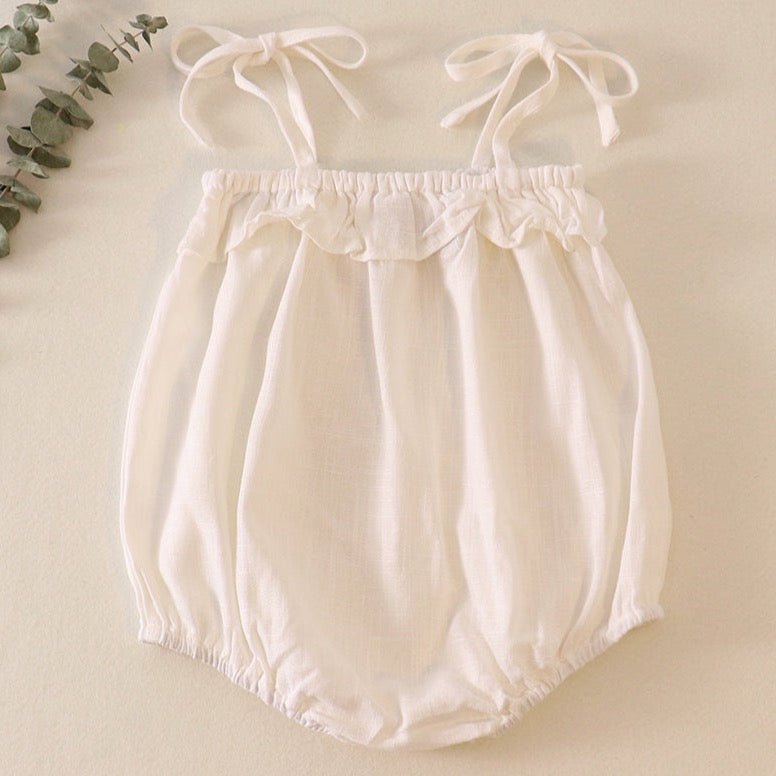 Linen White Ruffle Strap Bubble - Gibs+Grady