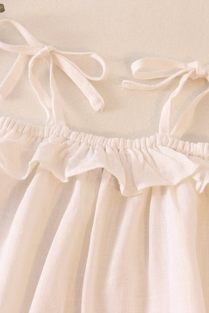 Linen White Ruffle Strap Bubble - Gibs+Grady