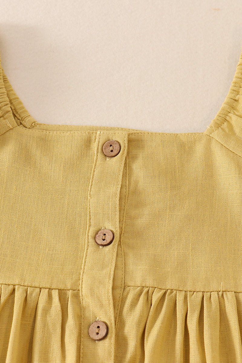 Linen Yellow Button Dress - Gibs+Grady