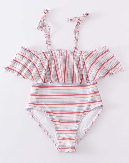 Maggie Rainbow Stripe Strap Swimsuit UPF50+ - Gibs+Grady