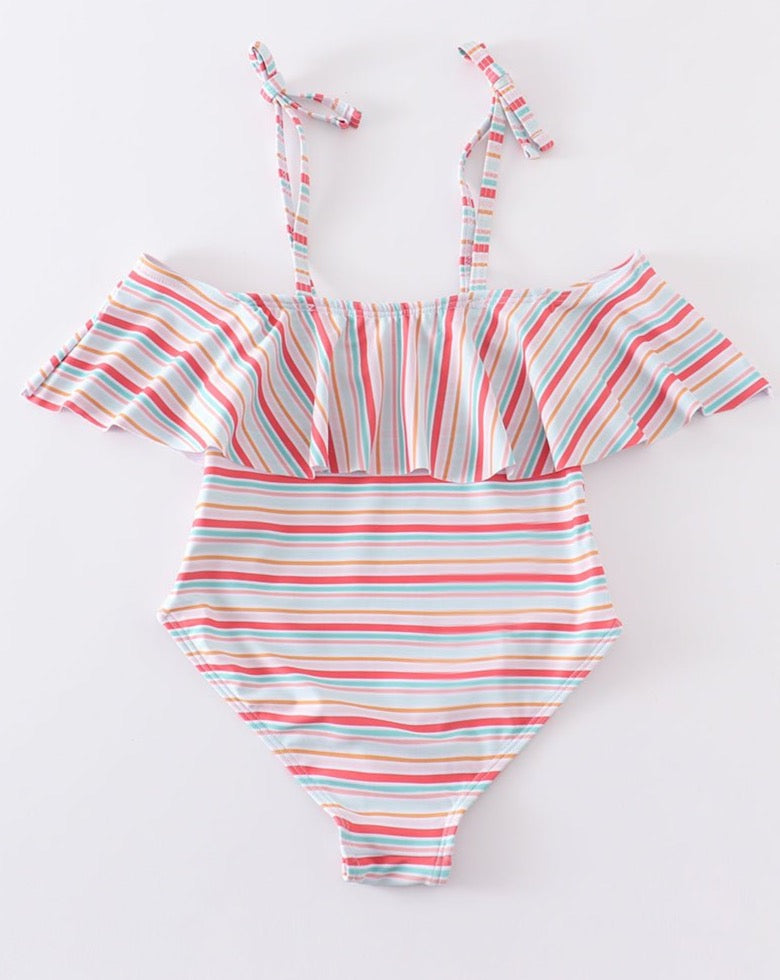 Maggie Rainbow Stripe Strap Swimsuit UPF50+ - Gibs+Grady