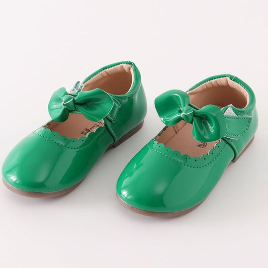 Mary Jane Shoes with Bow - Green - Gibs+Grady