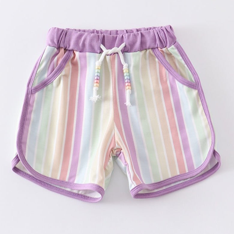 Melody Multicolored Stripe Girl Shorts - Gibs+Grady