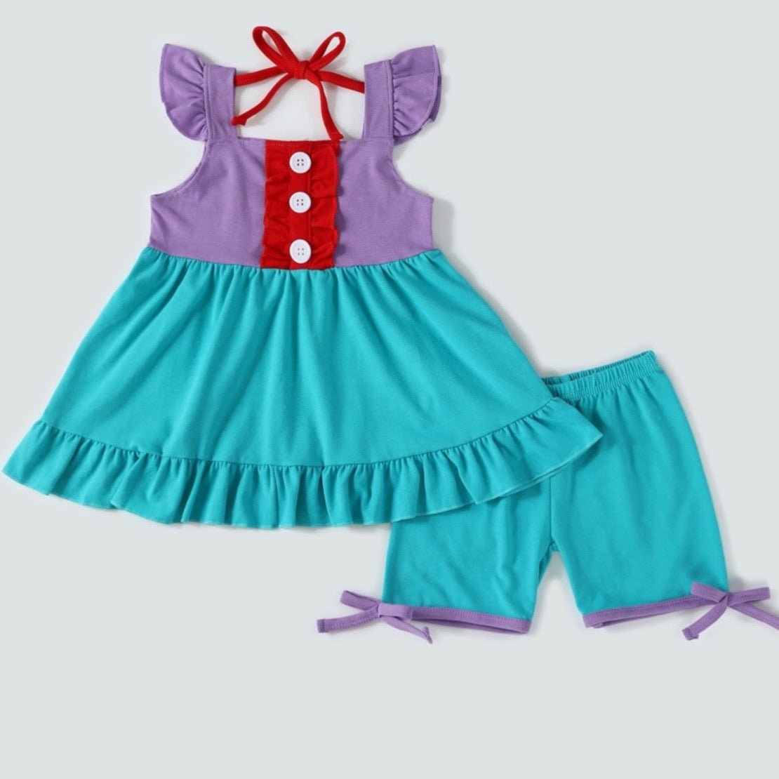 Mermaid Flutter Trim Girl Set - Gibs+Grady