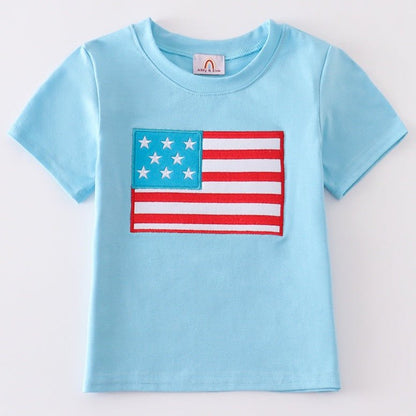 Patriotic Flag Applique Boy Top - Gibs+Grady