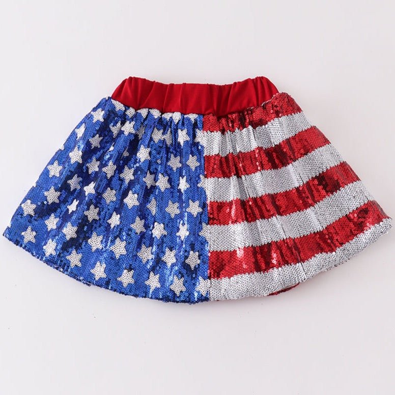 Patriotic Flag Sequin Girl Skirt - Gibs+Grady