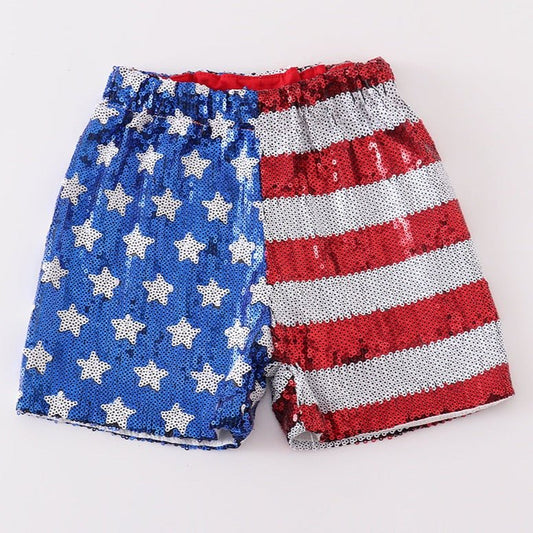 Patriotic Flag Sequin Women’s Shorts - Gibs+Grady