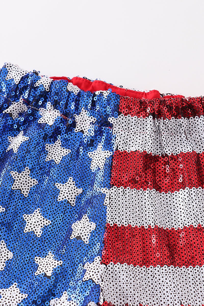 Patriotic Flag Sequin Women’s Shorts - Gibs+Grady