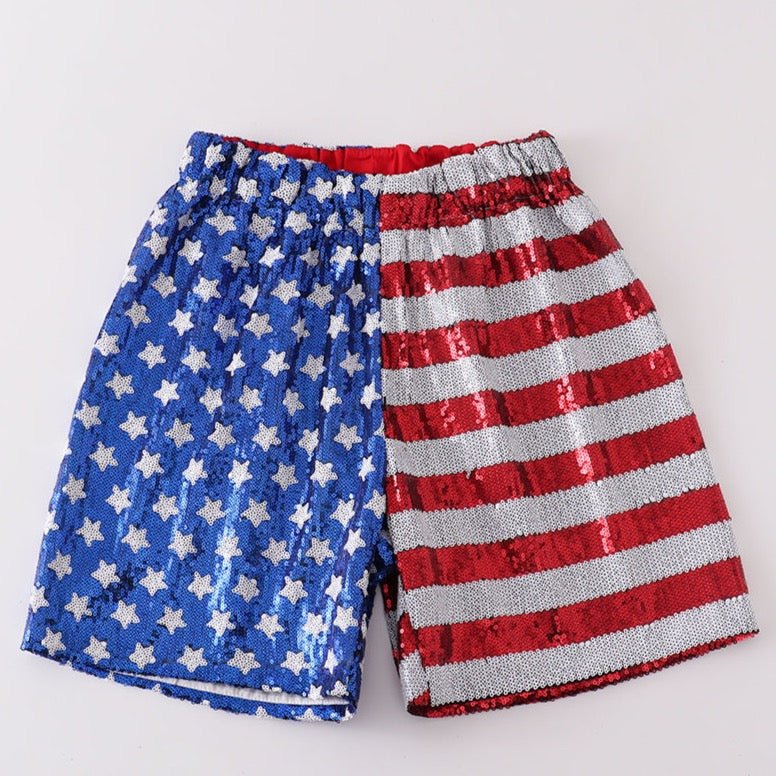 Patriotic Sequin Girl Shorts - Gibs+Grady