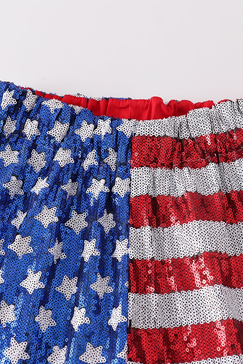 Patriotic Sequin Girl Shorts - Gibs+Grady