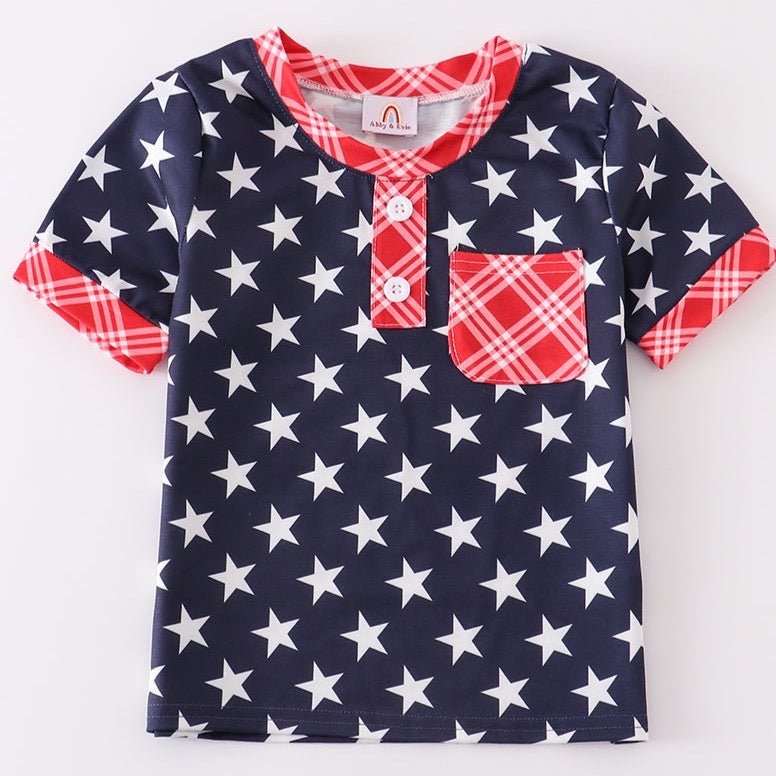 Patriotic Star Print Boy Top - Gibs+Grady