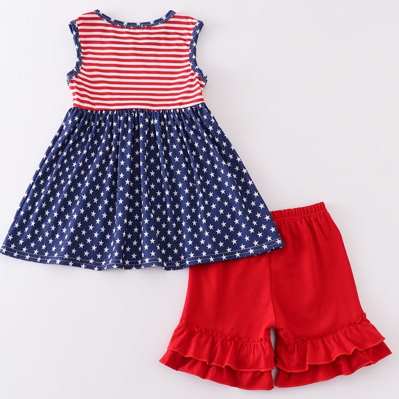 Patriotic Star Print Girl Set - Gibs+Grady