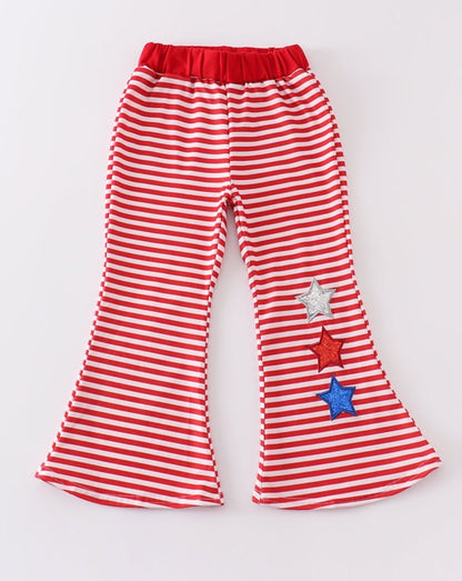 Patriotic Star Red Stripe Girl Bell Bottoms - Gibs+Grady