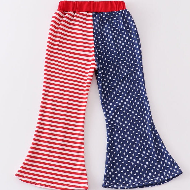 Patriotic Star Red White and Blue Girl Bell Bottoms - Gibs+Grady