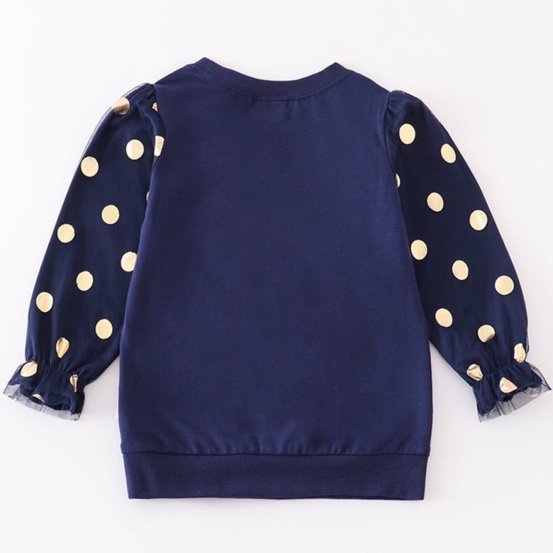 Peace Love Joy Print Navy Girl Top - Gibs+Grady