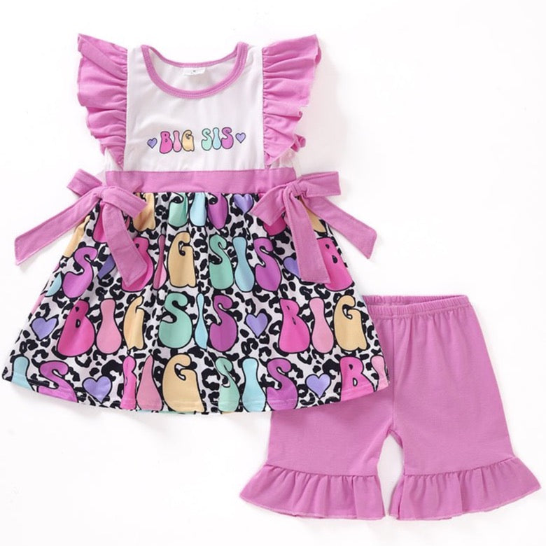 Pink Big Sis Girl Set - Gibs+Grady