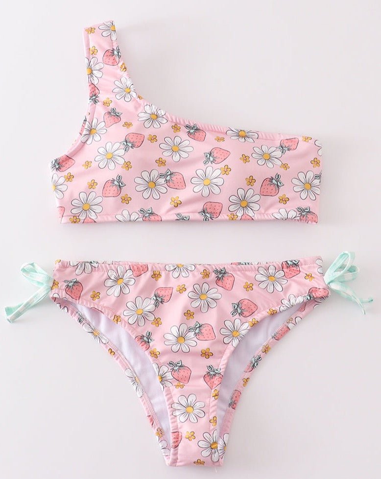 Pink Floral Strawberry Print Women’s Swimsuit - Gibs+Grady