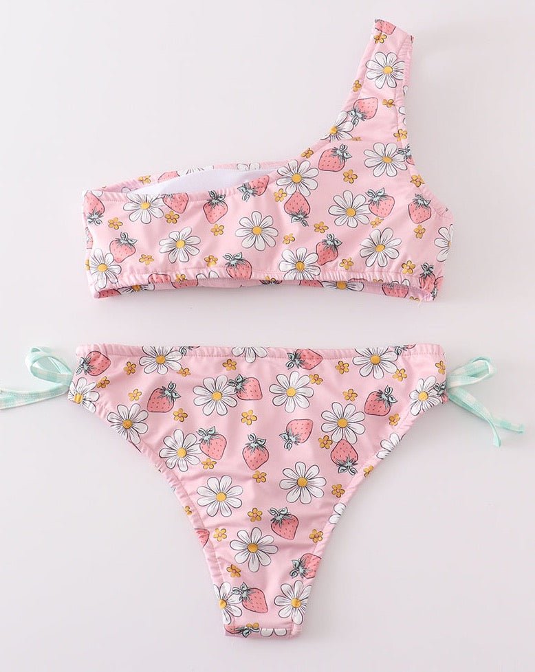 Pink Floral Strawberry Print Women’s Swimsuit - Gibs+Grady