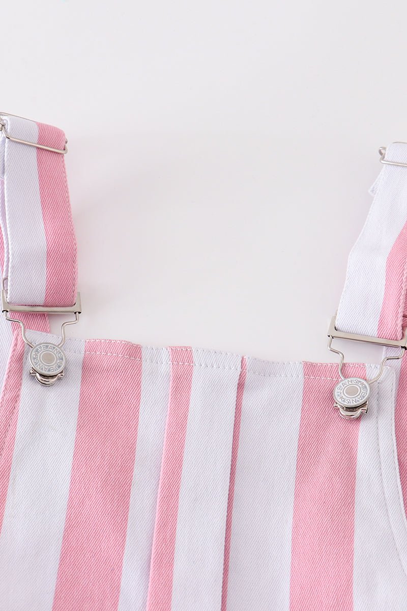 Pink Stripe Denim Overall Dress - Gibs+Grady