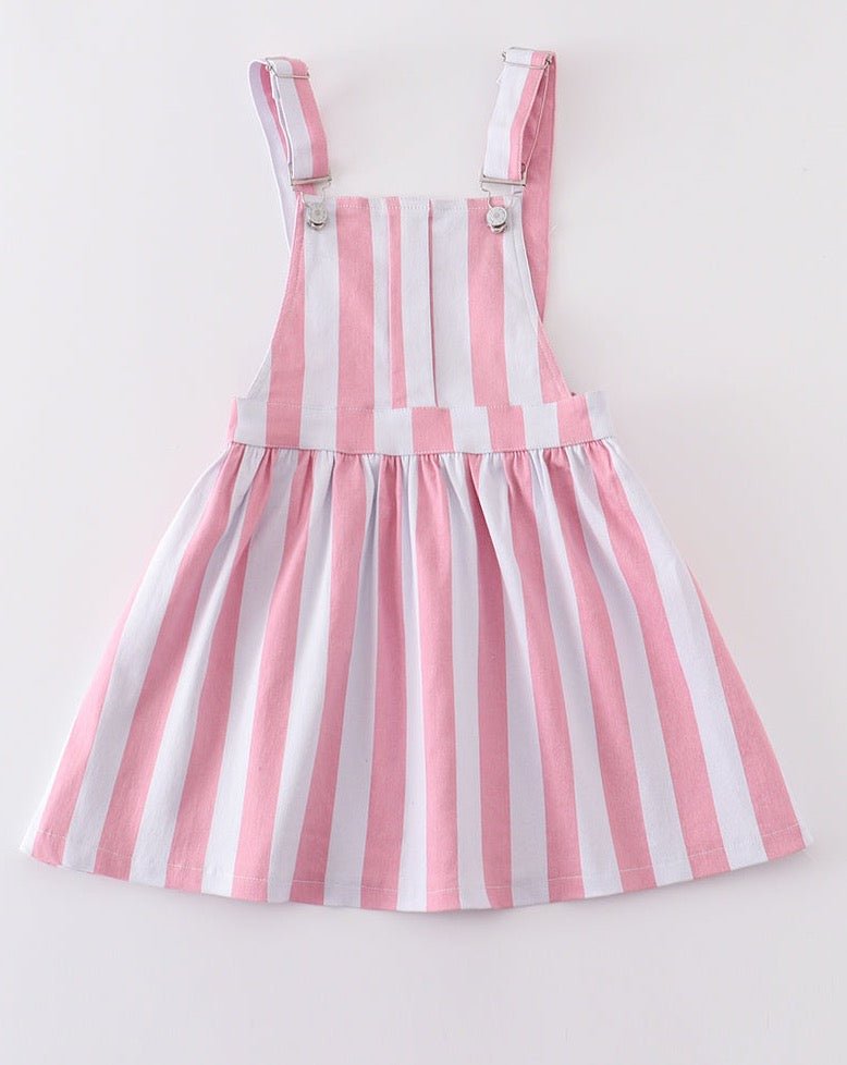 Pink Stripe Denim Overall Dress - Gibs+Grady