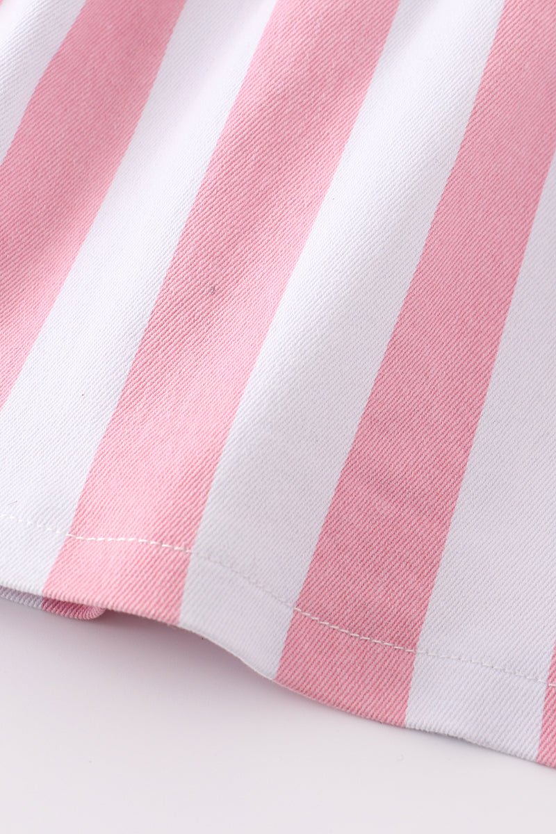 Pink Stripe Denim Overall Dress - Gibs+Grady