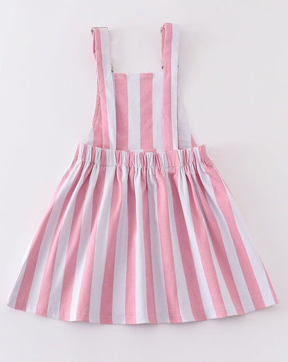 Pink Stripe Denim Overall Dress - Gibs+Grady