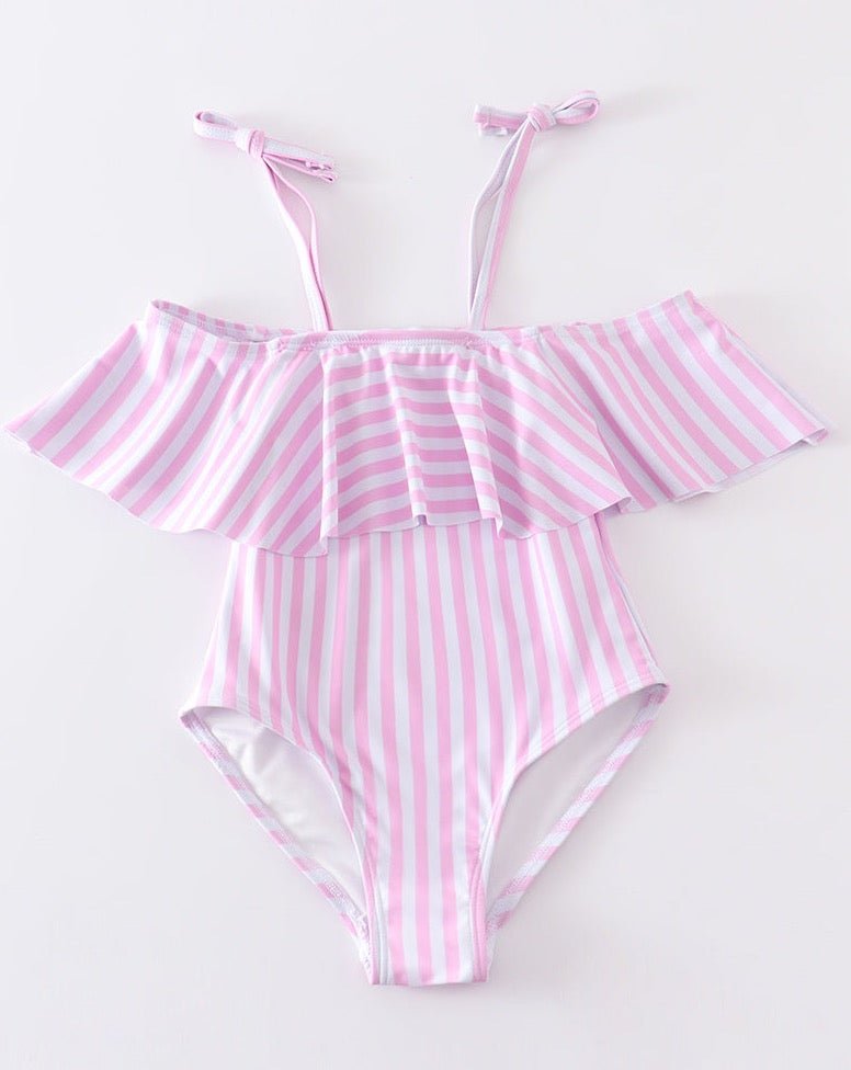 Pink Stripe Strap Swimsuit UPF50+ - Gibs+Grady