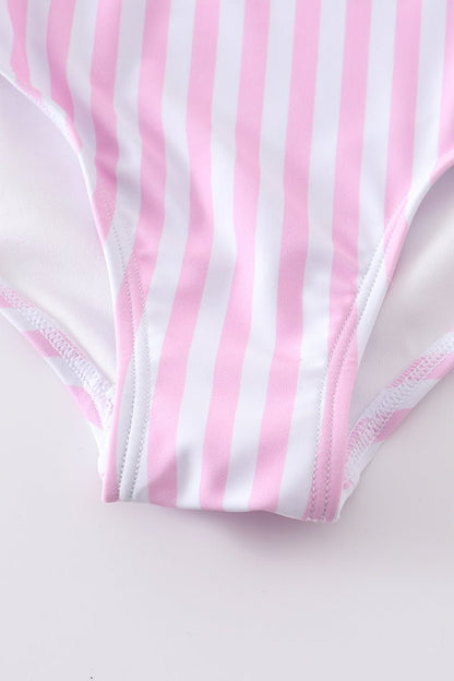 Pink Stripe Strap Swimsuit UPF50+ - Gibs+Grady