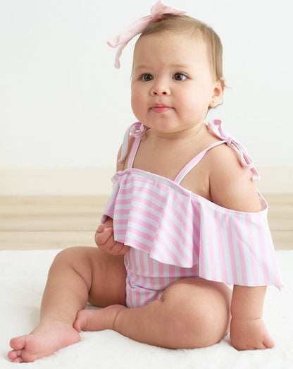 Pink Stripe Strap Swimsuit UPF50+ - Gibs+Grady