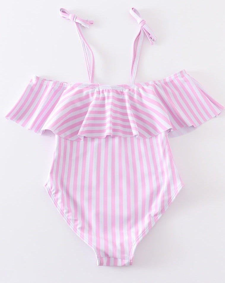 Pink Stripe Strap Swimsuit UPF50+ - Gibs+Grady